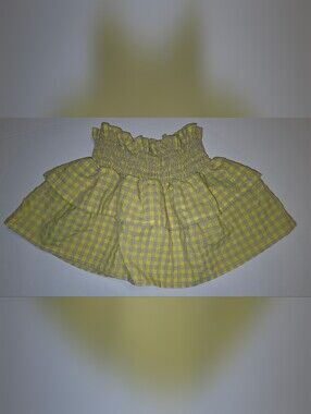 Bobo Choses Yellow Gingham Ruffle Skirt Size 4-5 Years